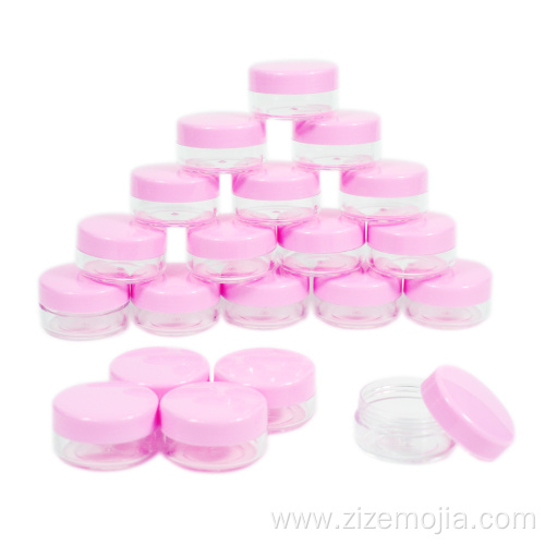 Pink Lid Small Plastic Cosmetic Jar